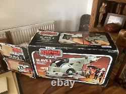 Vintage Rare Boxed Star Wars Slave 1 Fully Complete Working With Carbonate Block