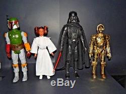 Vintage Star Wars 12 Inch Lot Darth Vader Boba Fett Princess Leia C-3PO