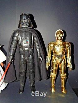Vintage Star Wars 12 Inch Lot Darth Vader Boba Fett Princess Leia C-3PO