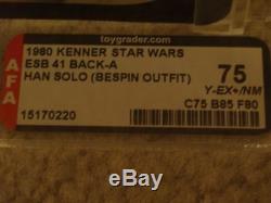 Vintage Star Wars 1980 AFA 75/85/80 HAN SOLO BESPIN ESB 41 BACK-A CARD MOC UNP