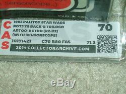 Vintage Star Wars 1983 CAS/AFA 70/80/85 R2-D2 Sensorscope TRI-LOGO MOC CLR B UNP