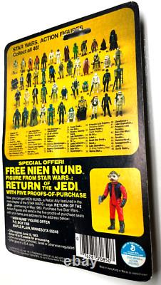 Vintage Star Wars 1983 Kenner Rotj Cloud Car Pilot Moc 48 Back Rare