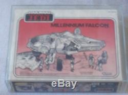 Vintage Star Wars 1983 kenner AFA 80+ MILLENNIUM FALCON ROTJ SEALED BOXED MISB