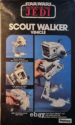 Vintage Star Wars AT-ST Scout Walker 1983 Mint Box 100% PLUS 4 Kenner Figures