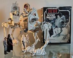 Vintage Star Wars AT-ST Scout Walker 1983 Mint Box 100% PLUS 4 Kenner Figures