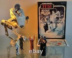 Vintage Star Wars AT-ST Scout Walker 1983 Mint Box 100% PLUS 6 Kenner Figures