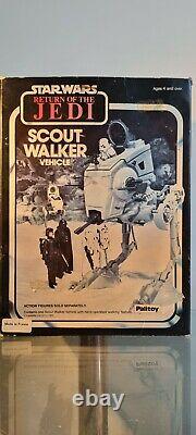 Vintage Star Wars AT-ST Scout Walker 1983 Mint Box 100% PLUS 6 Kenner Figures