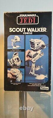 Vintage Star Wars AT-ST Scout Walker 1983 Mint Box 100% PLUS 6 Kenner Figures