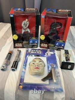 Vintage Star Wars Bundle Inc Lightsabers, Vintage Costume, VHS And Money Box