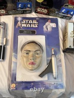 Vintage Star Wars Bundle Inc Lightsabers, Vintage Costume, VHS And Money Box