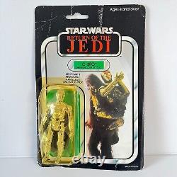 Vintage Star Wars C-3PO Removable Limbs Figure 65 Back ROTJ Carded MOC Palitoy