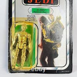 Vintage Star Wars C-3PO Removable Limbs Figure 65 Back ROTJ Carded MOC Palitoy