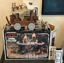 Vintage Star Wars Ewok Village, 5 Ewoks, Ewok Battle Wagon
