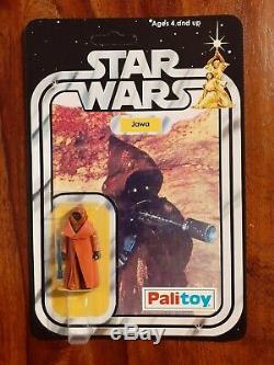 Vintage Star Wars Figure 12 back Recard Set Palitoy 1977 R2D2, C3PO. Luke, Jawa