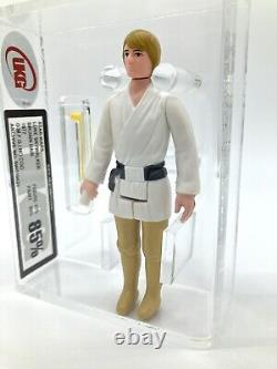 Vintage Star Wars Figure Luke Skywalker Farmboy Brown/Olive Hair UKG 85%