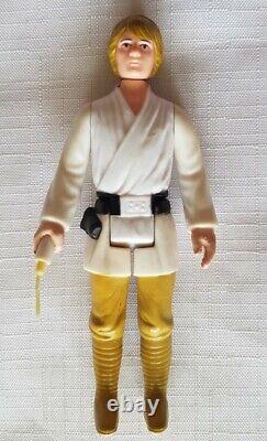 Vintage Star Wars Figure Luke Skywalker farmboy Brown Hair 1977. No Coo