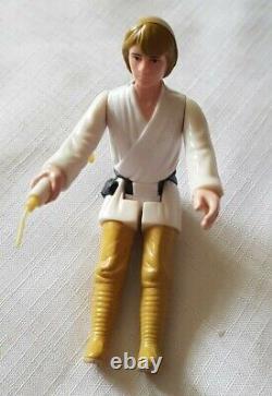 Vintage Star Wars Figure Luke Skywalker farmboy Brown Hair 1977. No Coo