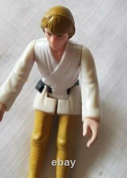 Vintage Star Wars Figure Luke Skywalker farmboy Brown Hair 1977. No Coo