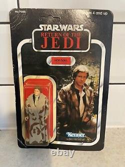 Vintage Star Wars Figure ROTJ Han Solo Trench Coat MOC Carded 79 Back