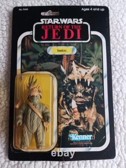 Vintage Star Wars Figure ROTJ Teebo MOC Carded 77 Back