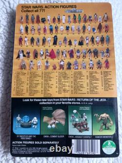 Vintage Star Wars Figure ROTJ Teebo MOC Carded 77 Back