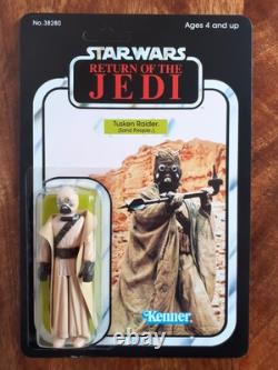 Vintage Star Wars Figure Sand People Tusken Raider Hollow Cheeks Recard 65 Back