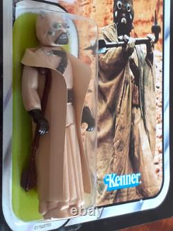 Vintage Star Wars Figure Sand People Tusken Raider Hollow Cheeks Recard 65 Back