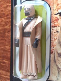 Vintage Star Wars Figure Sand People Tusken Raider Hollow Cheeks Recard 65 Back
