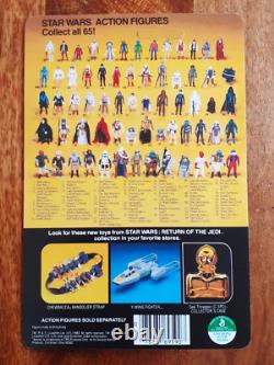 Vintage Star Wars Figure Sand People Tusken Raider Hollow Cheeks Recard 65 Back
