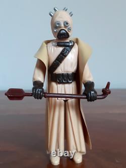 Vintage Star Wars Figure Sand People Tusken Raider Hollow Cheeks Recard 65 Back