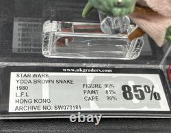 Vintage Star Wars Figure Yoda'Brown Snake' Hong Kong Short Pour UKG 85%/90/90