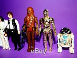 Vintage Star Wars First 12 Figure Lot Darth Luke Ben Leia Han R2D2 Jawa C3PO
