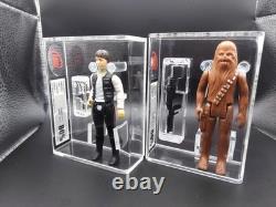 Vintage Star Wars Glasslite Brazil Han solo & chewbacca ukg 80
