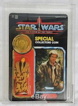 Vintage Star Wars Han Solo Trench Coat AFA 80 80/85/85 POTF Last 17 UNPUNCHED