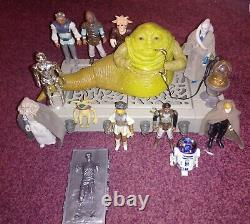 Vintage Star Wars Jabba the Hutt playset, Luke, Ree Yees, Bib, C3PO, + Others