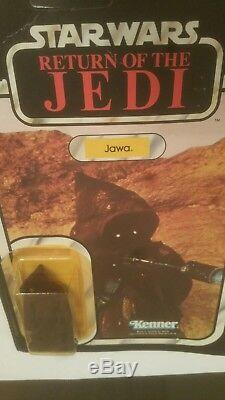 Vintage Star Wars Jawa Carded Action Figure Return of the Jedi 79 back MOC rotj