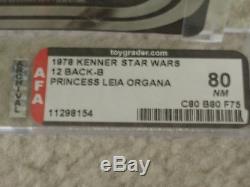 Vintage Star Wars KENNER 1978 AFA 80 PRINCESS LEIA ORGANA ANH 12 BACK MOC CLR BB