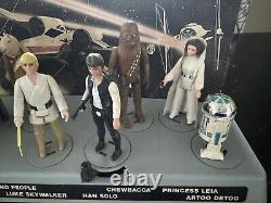 Vintage Star Wars Kenner Mail Away Stand 1977 with Original Action Figures Withguns