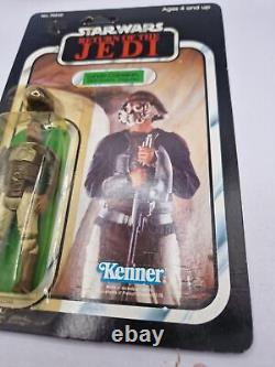 Vintage Star Wars Kenner ROTJ Lando Skiff Guard Disguise 77 Back MOC