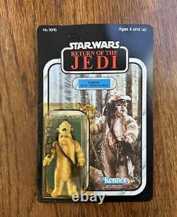 Vintage Star Wars Kenner ROTJ Logray Ewok Figure MOC 77 back Unpunched