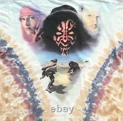 Vintage Star Wars Liquid Blue Mos Eisley Darth Maul Anakin Padme Shirt Sz Large