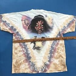 Vintage Star Wars Liquid Blue Mos Eisley Darth Maul Anakin Padme Shirt Sz Large