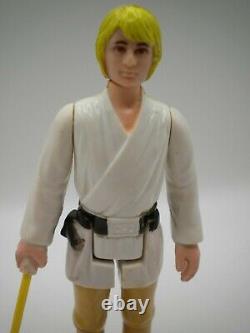 Vintage Star Wars Luke Farmboy Blonde Hair HK 1977 Original saber High Grade