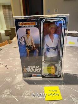 Vintage Star Wars MIB Luke Farm Boy 12 inch. Unused Contents. With Acrylic Case