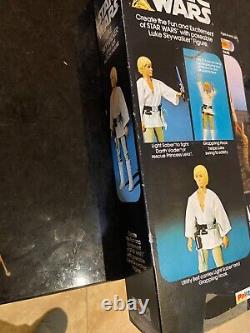 Vintage Star Wars MIB Luke Farm Boy 12 inch. Unused Contents. With Acrylic Case