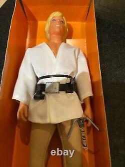 Vintage Star Wars MIB Luke Farm Boy 12 inch. Unused Contents. With Acrylic Case