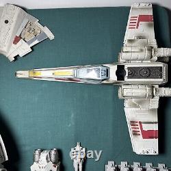 Vintage Star Wars Millennium Falcon and X Wing Fighter Toys