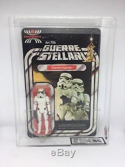 Vintage Star Wars ORIGINAL HARBERT Stormtrooper 12 Back MOC AFA / UKG 75