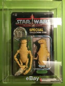 Vintage Star Wars POTF Amanaman AFA 60 Y-EX (C60 B85 F85) MOC with Coin 92 back