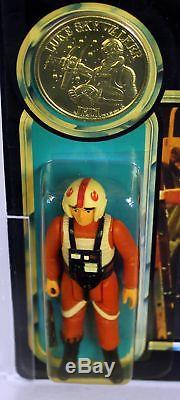 Vintage Star Wars POTF Carded Luke (X-Wing Pilot) AFA 80+ Y-NM #11151117